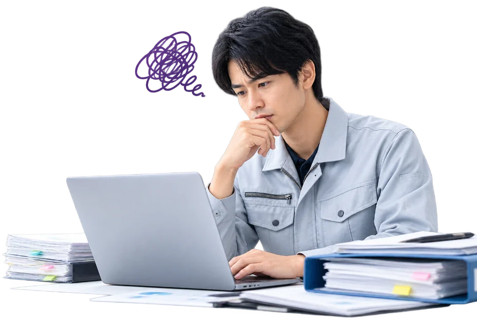 人物＋PC＋書類